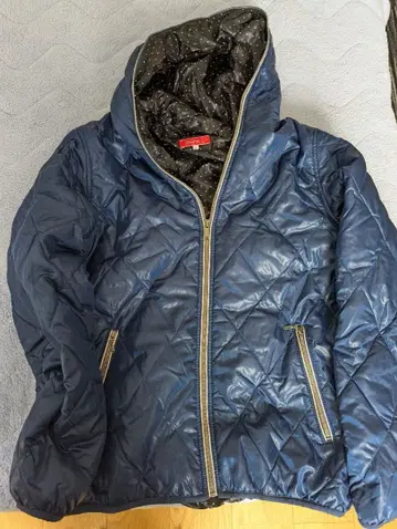 네이비 퀼팅 다운 자켓