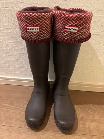 HUNTER 장화 다크 브라운 이너 삭스 포함