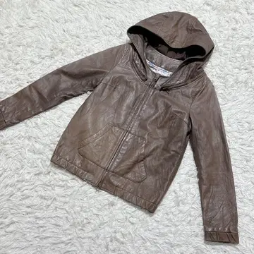 [ c6738 ] 가죽 자켓 브라운 돈피 후디