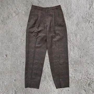 60s~80s vintage 울 슬랙스 구제 의류 체크 팬츠 YZIP