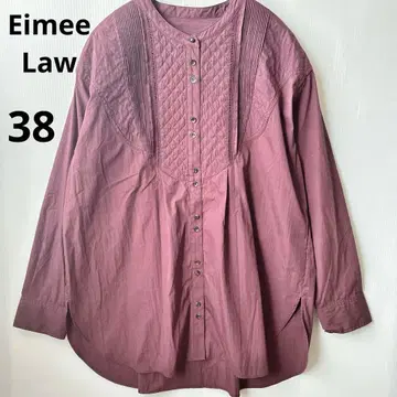 에이미 로우 퀼트 스티치 블라우스 긴팔 튜닉 보르도 사이즈 38