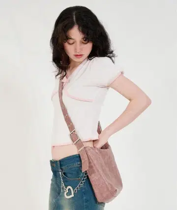 tinajojun 숄더백 버클백 핑크 브라운