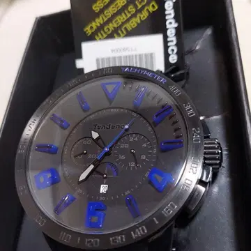 Tendence 쿼츠 손목시계 블랙/블루