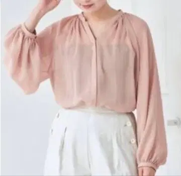 [ IENA ] Sheer 조젯 개더 BL 핑크 프리