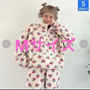 시마무라 ayano 보아 ZIP 꽃무늬 보아 하프 지퍼 M 크림