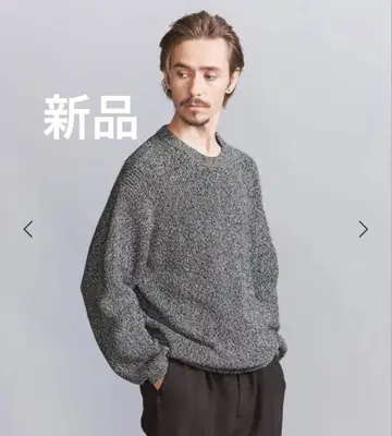 새상품 애로우즈 B&Y 크리스프 아제 형태 크루넥 니트 워셔블