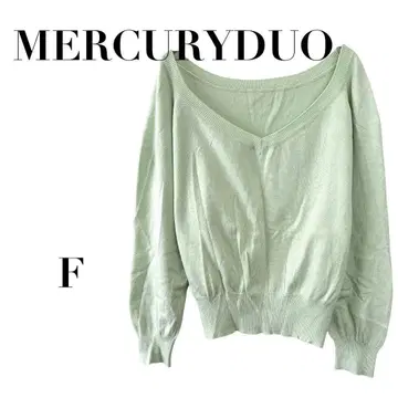 머큐리 듀오 V넥 긴팔 니트 민트 프리 캐주얼 봄~가을 얇은 소재