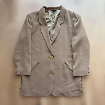 90s 테일러드 자켓 롱 기장 9호 무지 황토색 계열