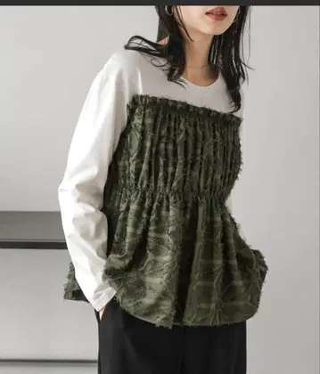 [ AMELY ] 자카드 플럼 도킹 상의