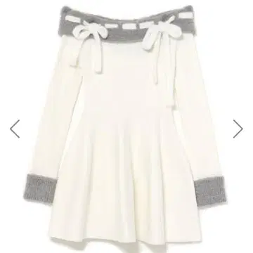 bubbles 버블스 리본 오프숄더 원피스 화이트