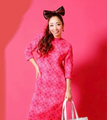 미사용) 메종 드 샹티 7부 소매 원피스 핑크