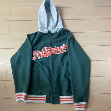 HUF 후드 부착 자켓 L Worldwide 자수 로고 후디드