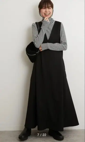 저널 스탠다드 워셔블 울리쉬 오버롤 스커트