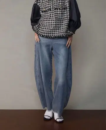 trios 텐셀 데님 배럴 팬츠
