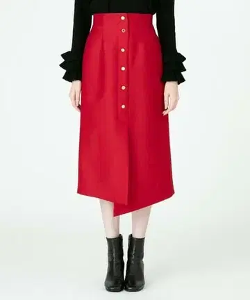 미사용품 루루윌비 울 실크 프론트 버튼 스커트 1 알아바일