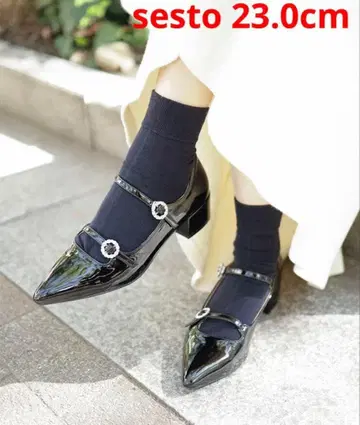 sesto 세스트 펌프스 비쥬 로우힐 스틸레토 스트랩