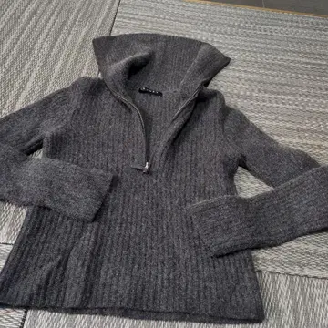 Theory 후드 부착 리브 스웨터 사이즈 2 그레이