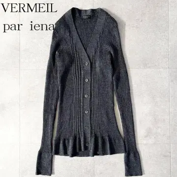 미사용급 24AW 베르메이유 페예나 리브 울 가디건 그레이