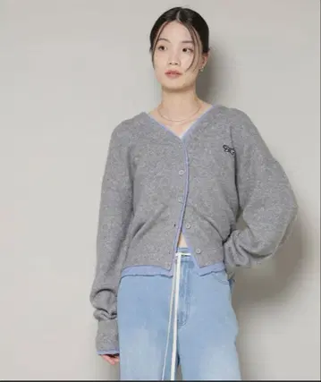 PENNEYS 별주 TheFOX 바이컬러 V넥 가디건