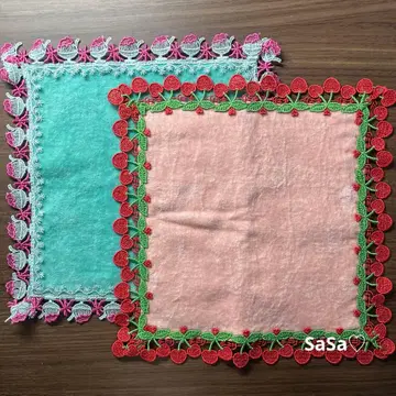 [ 새상품급 ] 긴자와 레이스 타월 손수건 빙수 체리