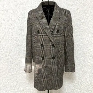 ZARA BASIC 코트 체크 하운드투스 체크 패턴 S