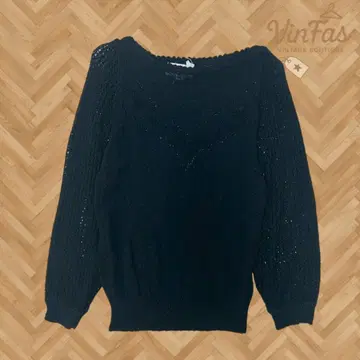 새상품급 구제 의류 에리카 한국 레이스 편직 블랙 긴팔 니트 M