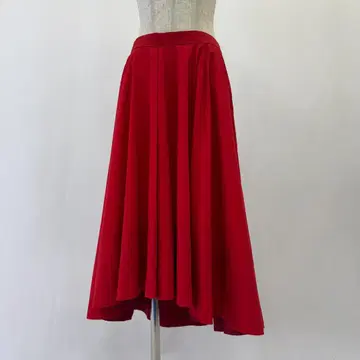 Drawer 드로어 코튼 플레어 스커트 빨간색 36 실크 혼방 일본제