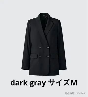 [M] 유니클로C 감동 더블 자켓 릴랙스 핏 다크 그레이