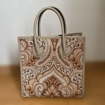 페이즐리 무늬 럭셔리 자카드 스퀘어 토트백