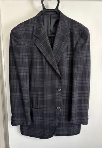 K ent 블랙 계열 체크 테일러드 자켓