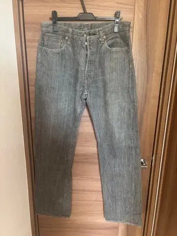 그레이 스트레이트 데님 팬츠 w34 L34