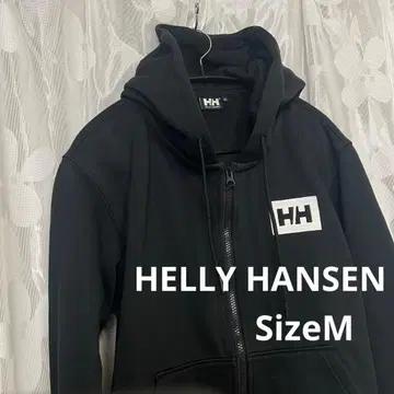 헬리한센 집업 후드티 속기모 자수 블랙 남성용 사이즈M