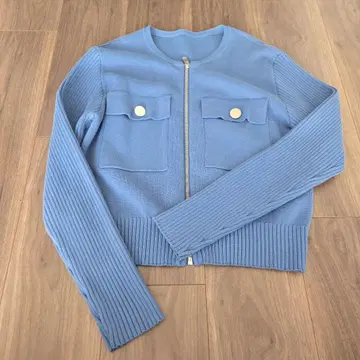 그레이스 콘티넨탈 Diagram 라이트 블루 지퍼 가디건