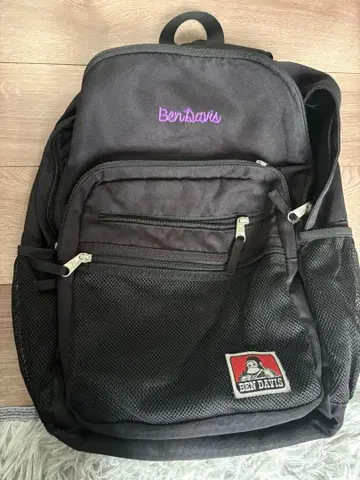 벤 데이비스 블랙 백팩 메쉬 포켓 부착