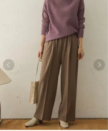 DOORS 속기모 와이드 이지 팬츠 브라운