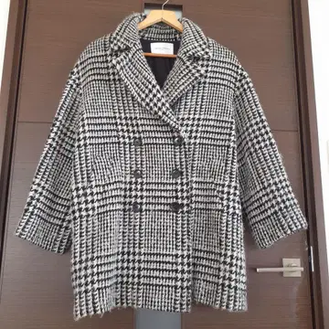 UNITED ARROWS 체크 무늬 울 코트