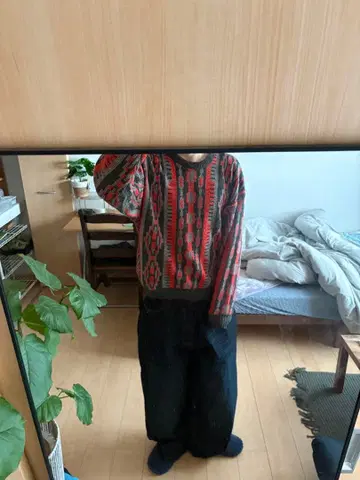 구제 의류 짧은 니트 패턴 니트 90s 00s