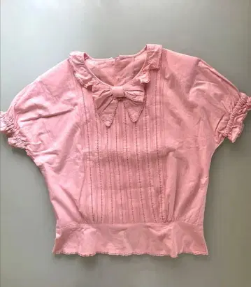 PINK HOUSE 리본 포함 반팔 블라우스 핑크