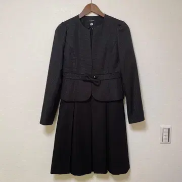 ONEIROS 노카라 자켓 블랙 플레어 원피스 셋업