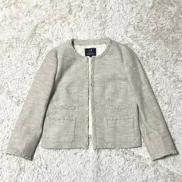 컨디션 최상 23구 트위드 노카라 자켓 포멀 38