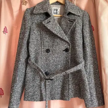 MICHEL KLEIN 그레이 계열 체크 자켓 38