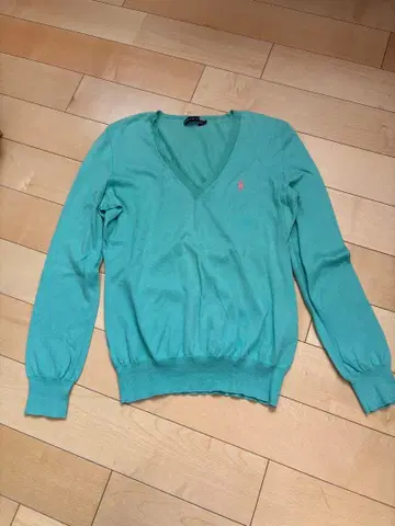 새상품급 랄프 로렌 깨끗한 그린 V넥 스웨터 L