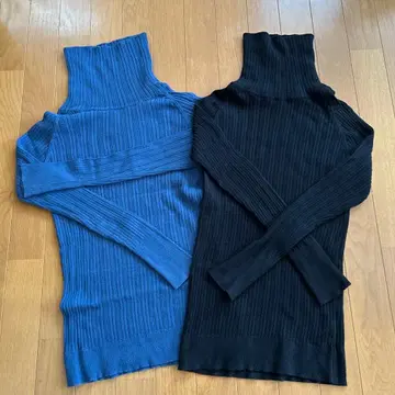 NARU 코튼 랜덤 리브 니트 터틀 2장 세트