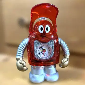 로보콘 알람 시계 클리어 컬러 레트로