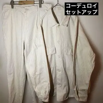 [ 개성파 구제 의류 ] 화이트 코듀로이 자켓 셋업 루즈핏 XL