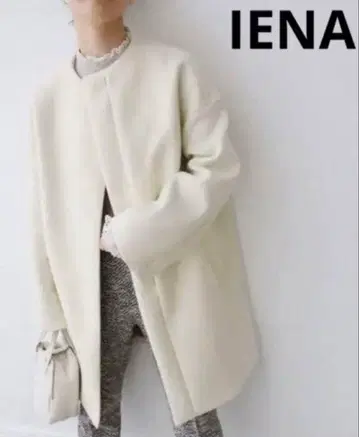 IENA 미사용 택 포함 보틀넥 트라페즈 코트