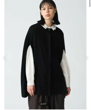 mizuiro ind 하이 게이지 케이프 튜닉 가디건