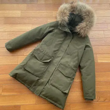 UNITEDARROWS 퍼 트리밍 다운 자켓 올리브