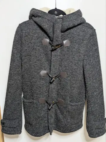 내추럴 스토리 L 더플 코트 보아 후드 부착 집업 그레이