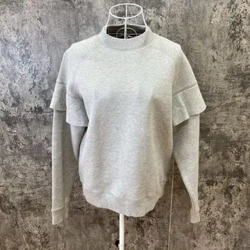 타미힐피거 모크넥 맨투맨 프릴 긴팔 멜란지 그레이 (M)